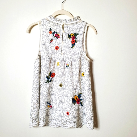Anthropologie Maeve Macie Lace Embroidered Tank Blouse Top - Picture 9 of 14